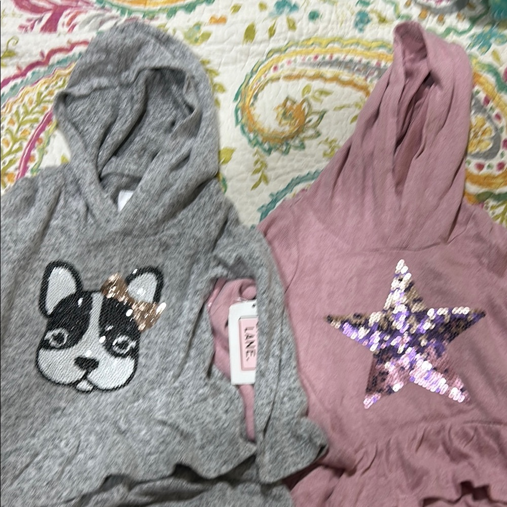 Kids Gray and Pink Hoodies